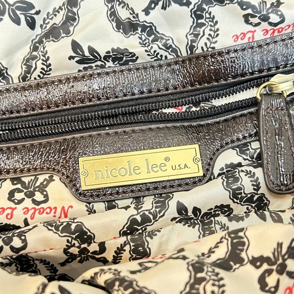 Nicole Lee Brown and Gold Polka Dot Satchel - Picture 5 of 6